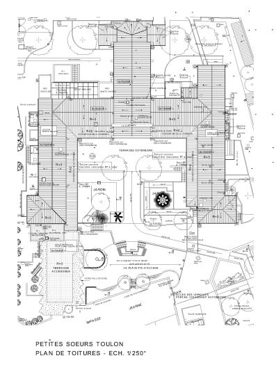 Bâtiment principaux : plan des toitures