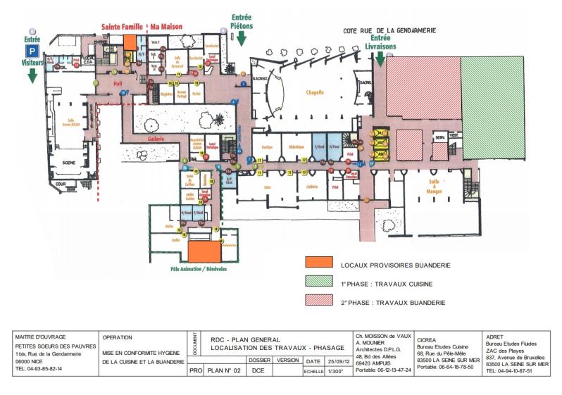 Rez-de-chaussée : plan de localisation et phasage