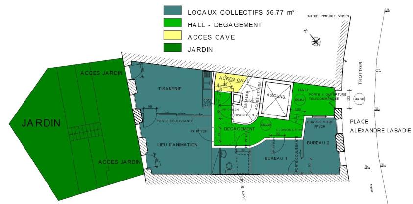 Plan rez-de-chaussée - projet