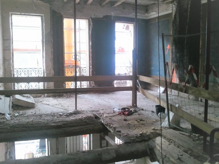 Travaux : création trémie pour ascenseur 
