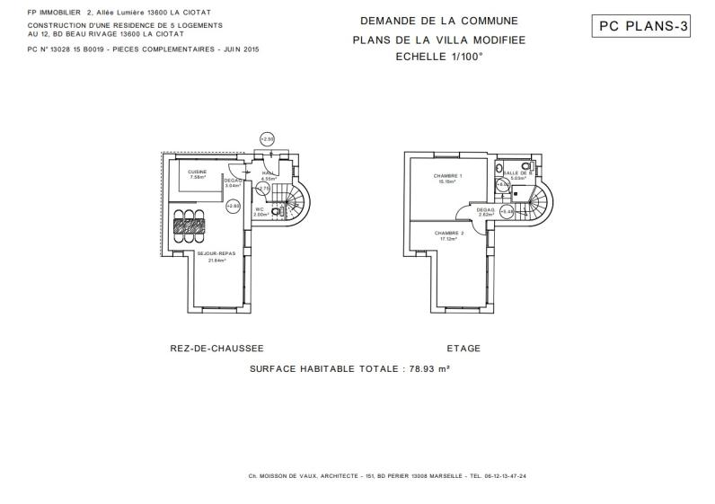 Villa : plans niveaux