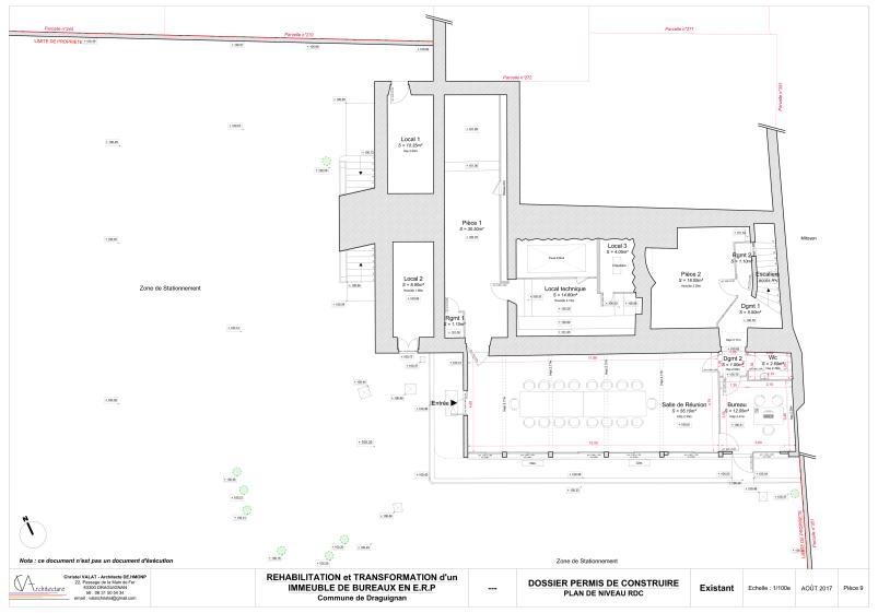 PLAN DE NIVEAU RDC - EXISTANT