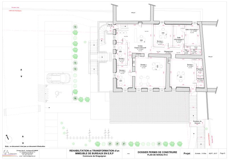 PLAN DE NIVEAU R+2 - PROJET