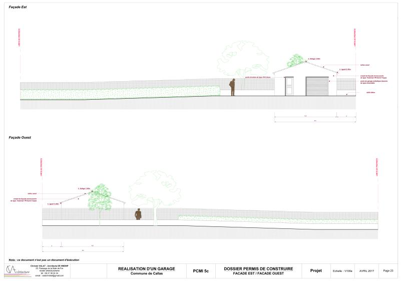 FAÇADES EST et OUEST - PROJET