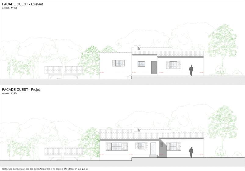 FAÇADES OUEST - EXISTANT et PROJET