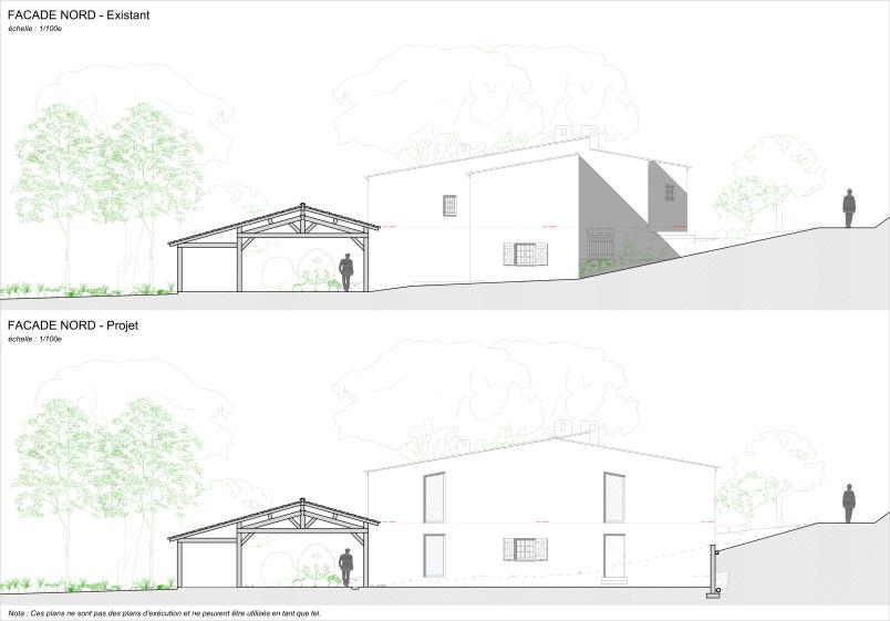 FAÇADES NORD - EXISTANT et PROJET