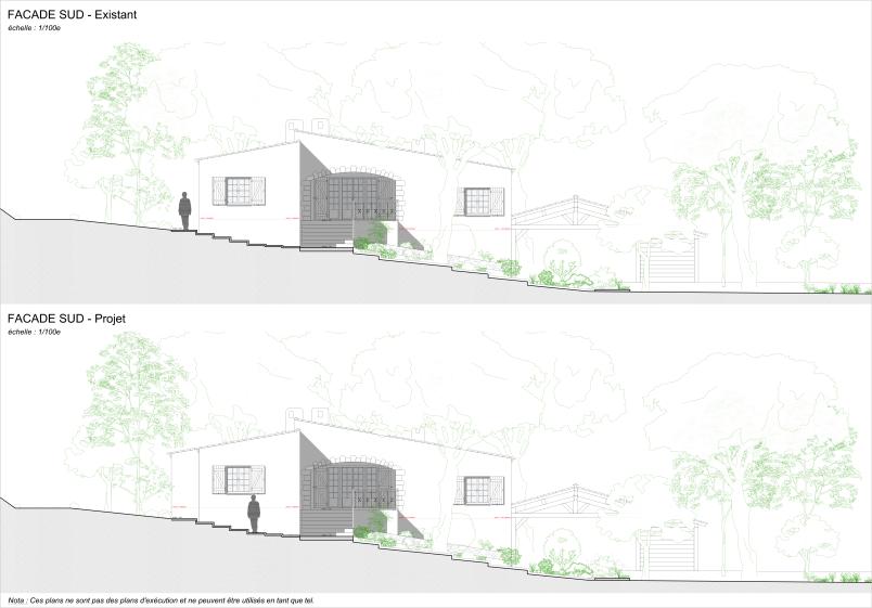 FAÇADES SUD - EXISTANT et PROJET