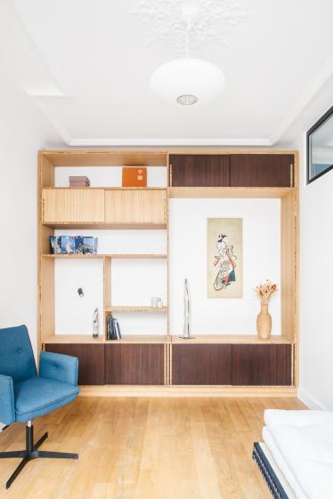 Le meuble sur-mesure d'inspiration japonaise dans le bureau : bambou massif marq