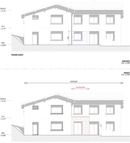 Façade Existant / Projet