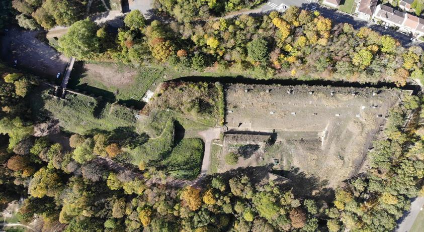 Vue aérienne de l'ensemble du fort de Queuleu - état existant