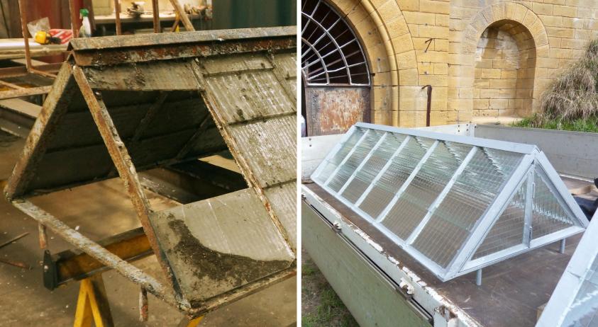 Restauration des verrières des puits de lumière