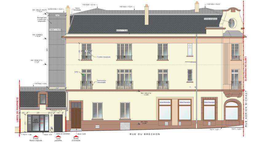 Elévation sur rue - projet