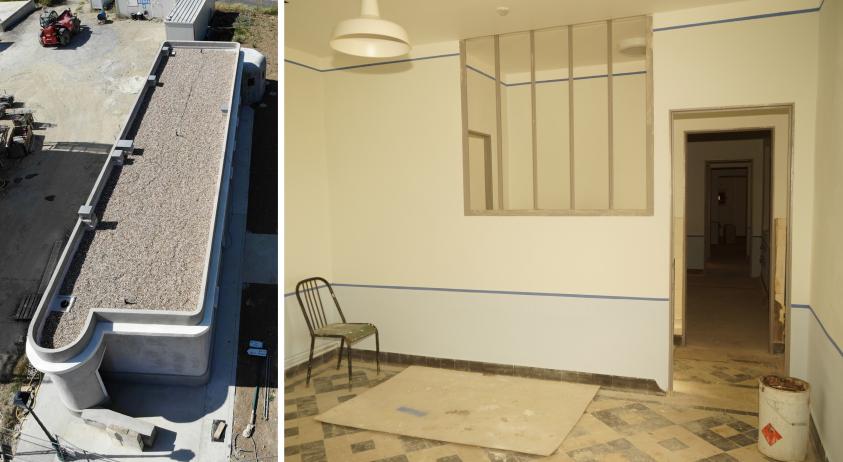 Restauration de la toiture et réfection de l'intérieur du bâtiment (phase chanti