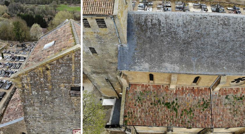 Façade et couvertures - état avant restauration