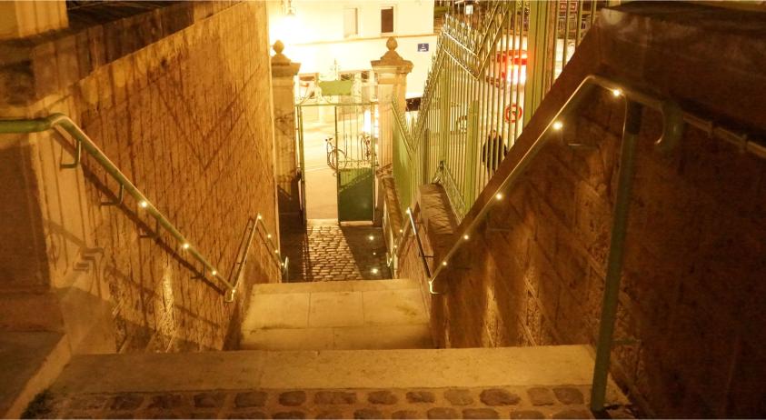 Mise en lumière de l'escalier
