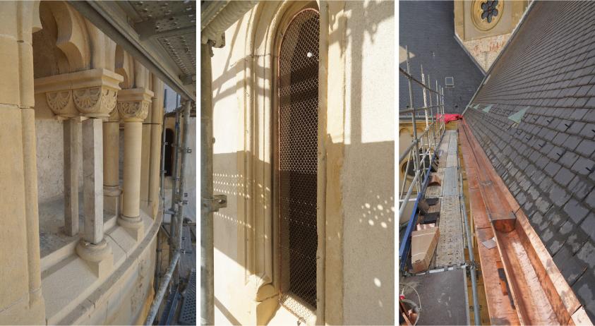 Restauration de la colonnade, des grilles de protection et des descentes d'eau p