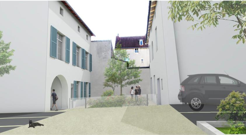 Bâtiment E et G depuis la cours 2 rue Murot - état projeté