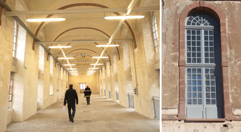La salle d'exposition après restauration - restitution d'une menuiserie d'origin