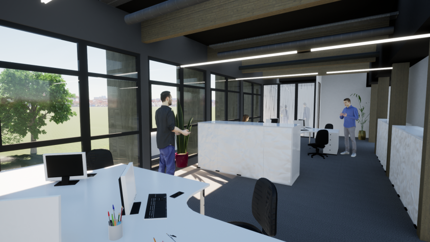  EXTENSION BATIMENT A/B - DGAC/SNIA A BLAGNAC (31) - VUE SUR OPEN SPACE.