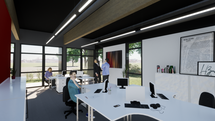  EXTENSION BATIMENT A/B - DGAC/SNIA A BLAGNAC (31) - VUE SUR OPEN SPACE.