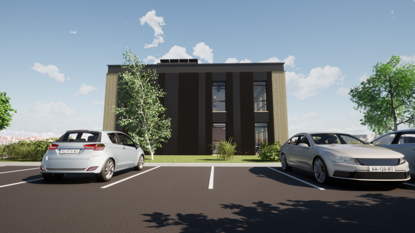  EXTENSION BATIMENT A/B - DGAC/SNIA A BLAGNAC (31) - VUE SUR PIGNON OUEST