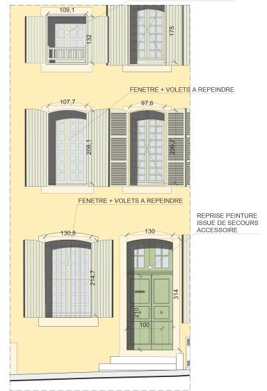 DETAIL MENSUISERIE BOIS BATIMENT 3 & 5 RUE CHENIER POUR LE SERVICE DES FINANCES 