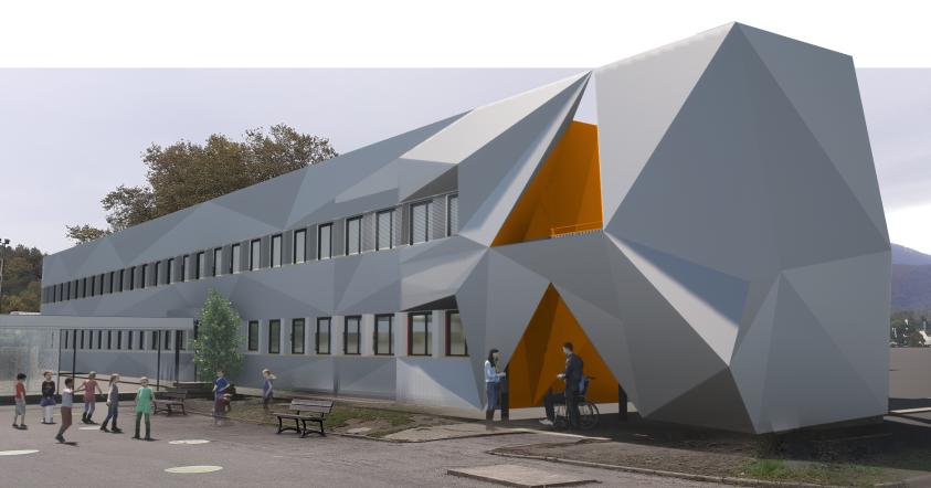 FACADE SUD ETAT FUTUR  BATIMENT B COLLEGE LOUIS PASTEUR A LAVELANET.