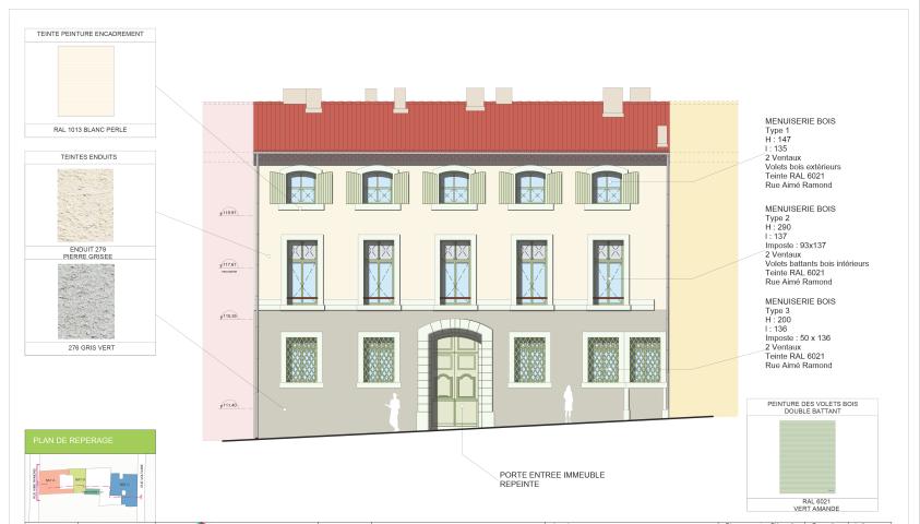 RENOVATION RESIDENCE LANGERON - FACADE RUE AIME RAYMOND ETAT FUTUR.
