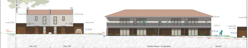 ELEVATION LOGEMENT COLLECTIF LOTISSEMENT DE 22 LOGEMENTS A MOUX.