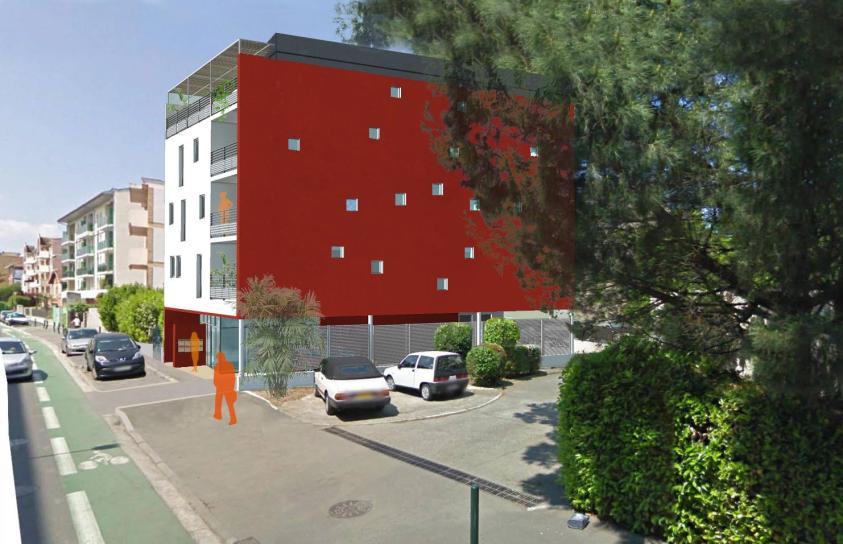 VUE SUR RUE- ESQUISSE 10 LOGEMENTS A TOULOUSE.