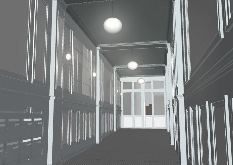 Aménagement du porche d'entrée.