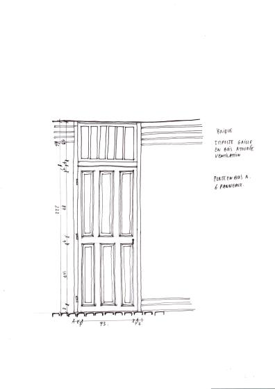 Relevé d'une porte d'écurie 