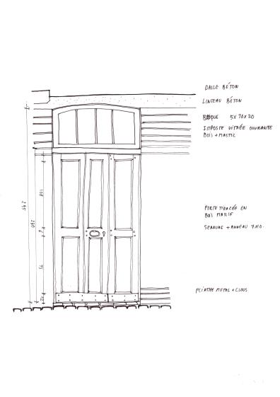 Relevé d'une porte d'écurie