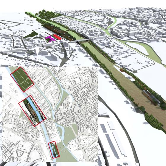 Plan et maquette 3d quartier de la gare Chalons-en-Champagne