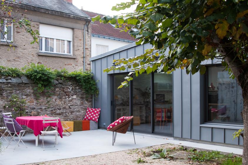 Façade en bardage zinc