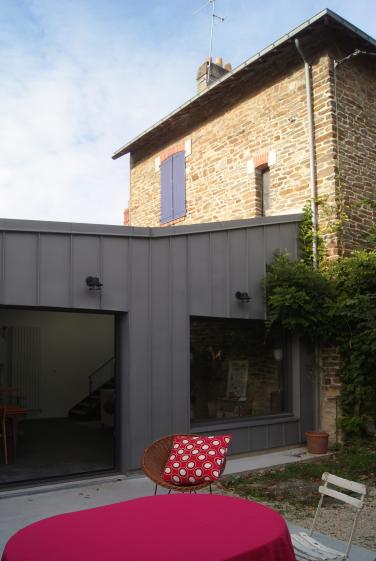 Façade en bardage zinc