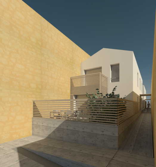 Vue maison de ville en cœur d’îlot / visuel "une archi"