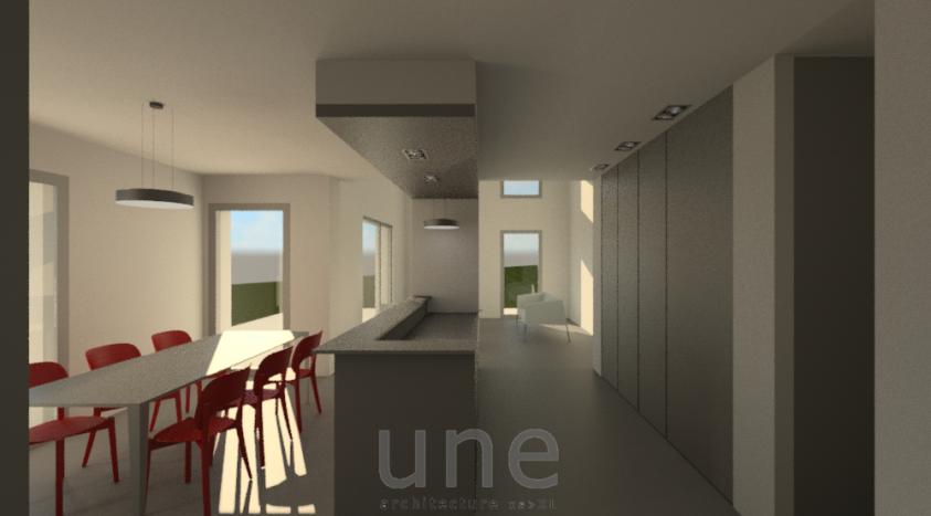 Vue intérieure - espace séjour cuisine