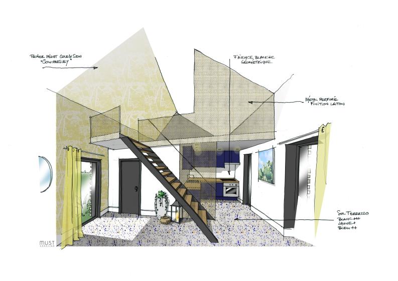 Meej Architecture / Studio d'invités vue intérieure