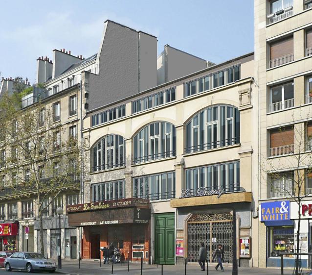La façade sur boulevard après surélévation
