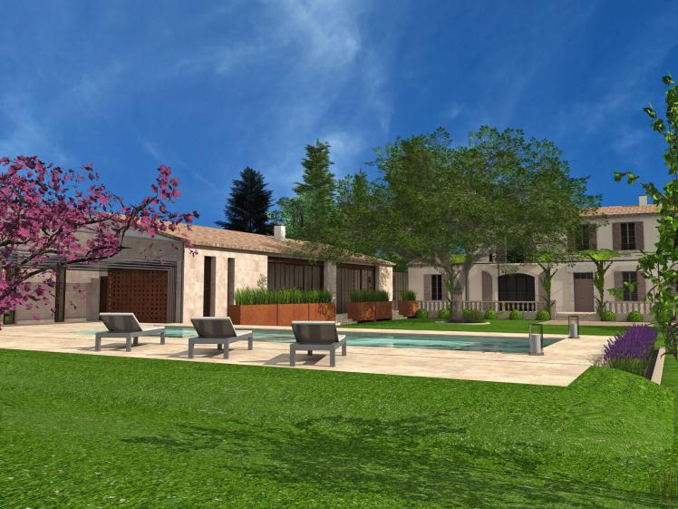 Rénovation et extension d’un mas - Vue extérieure 01