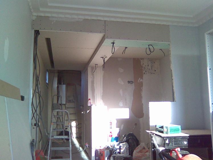 Vue de l'entrée depuis le salon - pendant les travaux