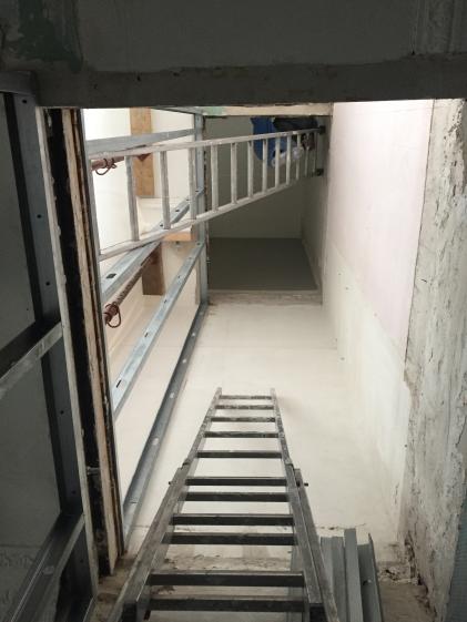 Vide de la trémie d'ascenseur - pendant travaux