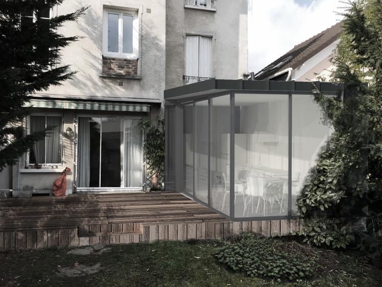 Extension en véranda - 3D