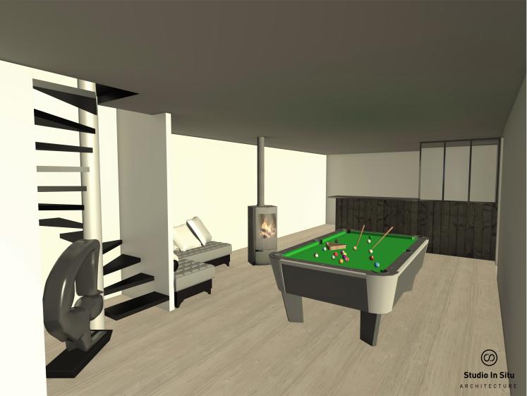 Vue intérieure salon/billard