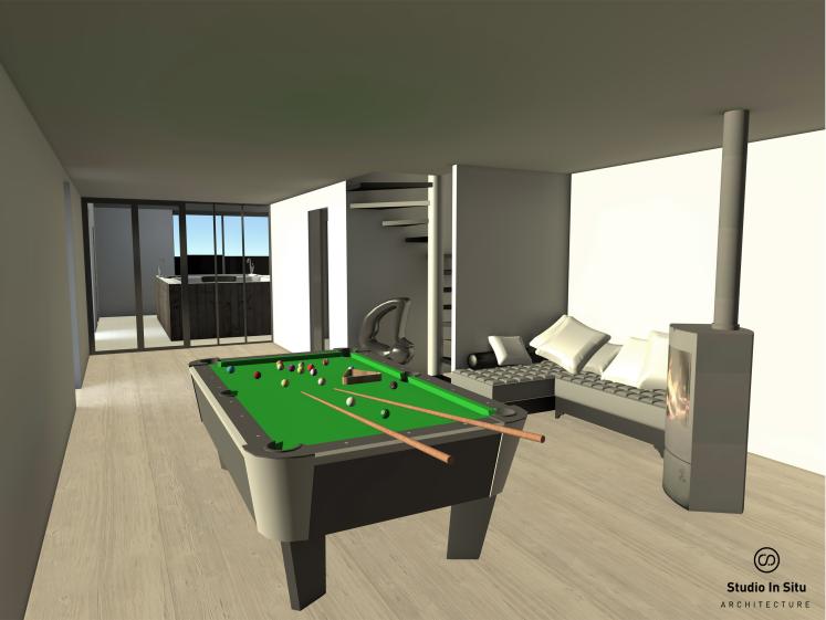 Vue intérieure salon/billard