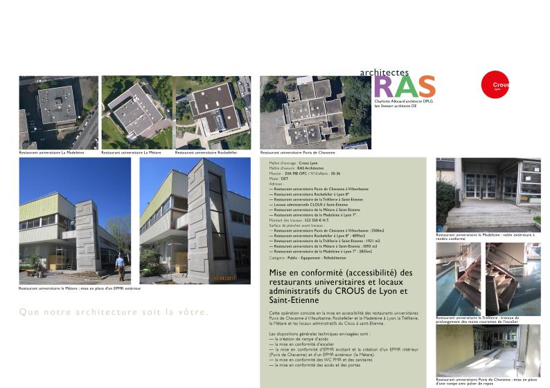 Mise en accessibilité de restaurants universitaires et locaux administratifs du 
