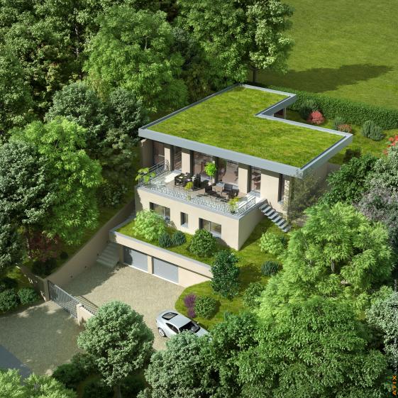 Maison individuelle sur terrain à forte pente