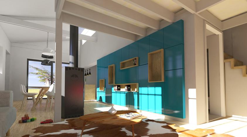 Perspective sur l'espace salon