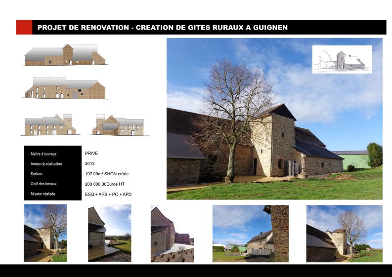 Rénovation - Création de gites ruraux